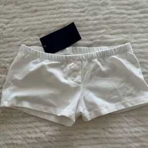 Brandy Melville White Elastic Waist Sleep Pajama Shorts